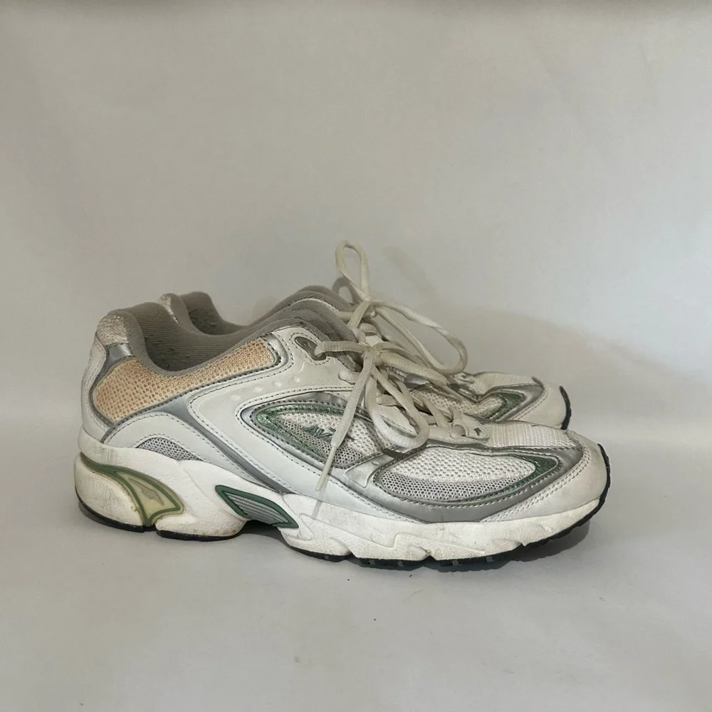 Avia Green and White Sneakers with Supportive Design